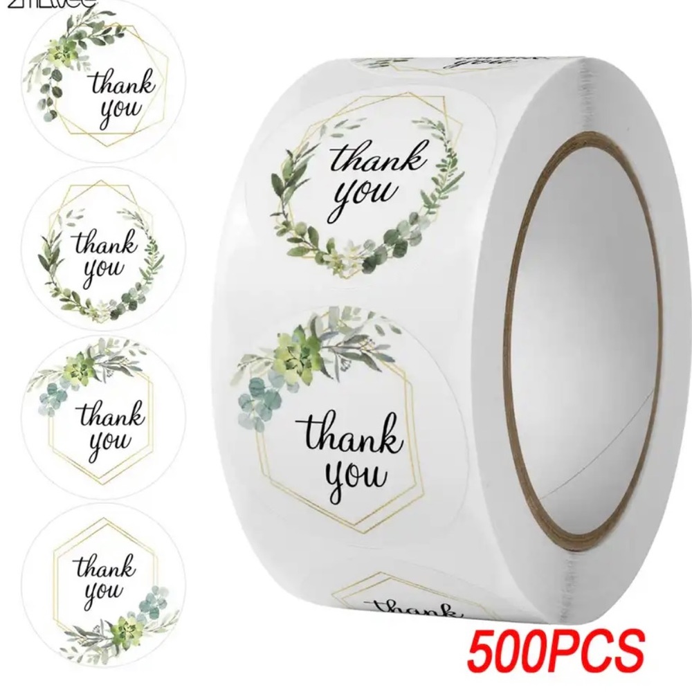 500 THANK YOU STICKERS NEW 1”